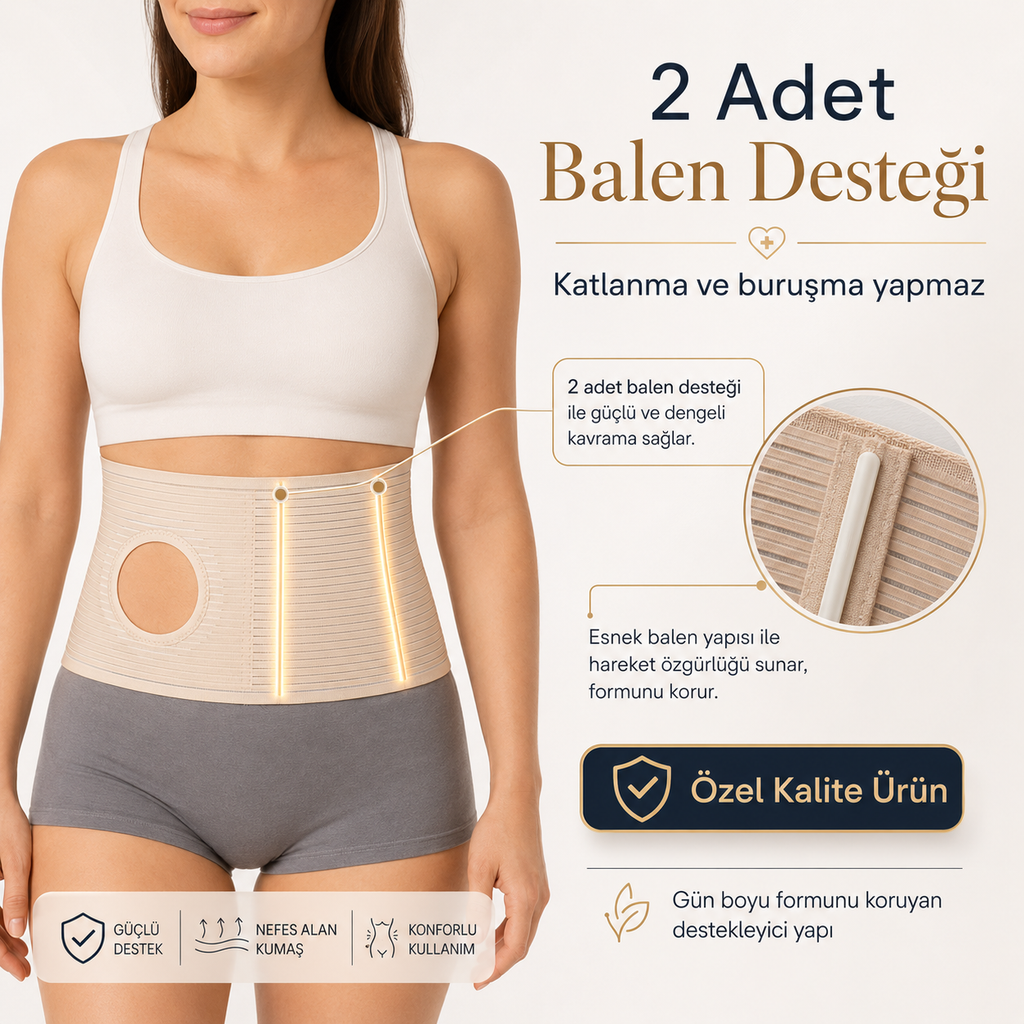 Kolostomi Korsesi 16 Ostomi Torbası Destek Bandı Esnek Karın Korsesi